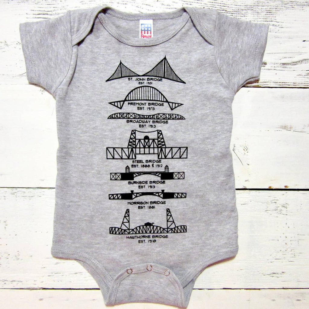 Portland Bridges Baby Onesie
