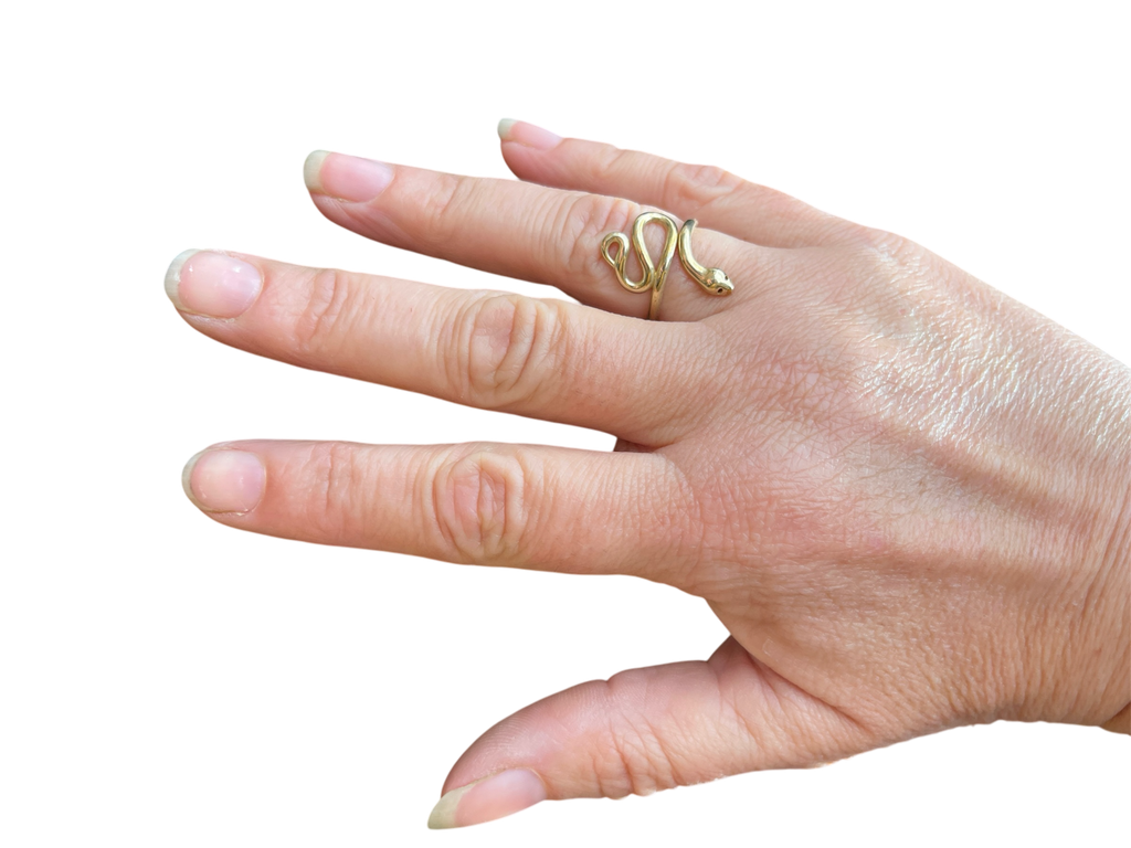 Adjustable Brass Snake Ring