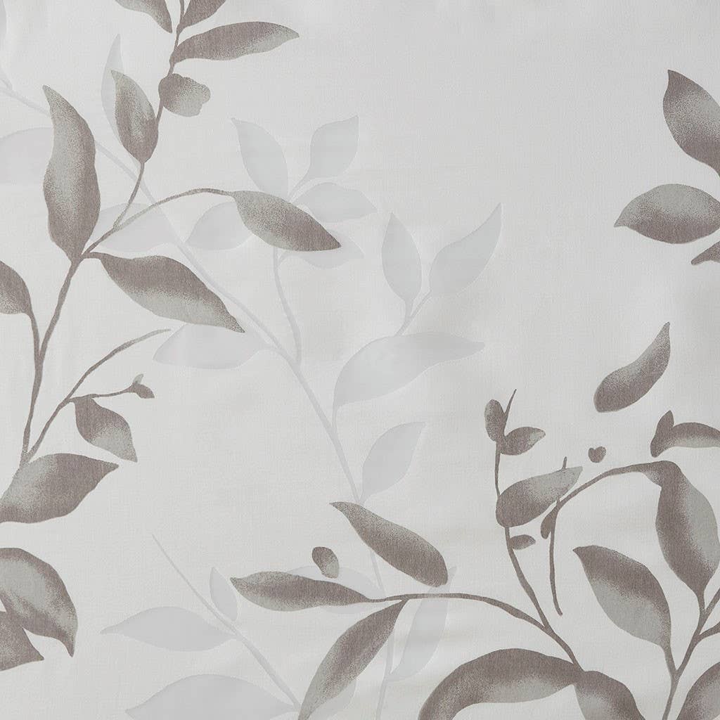 Devore Botanical Shower Curtain with Liner, Grey