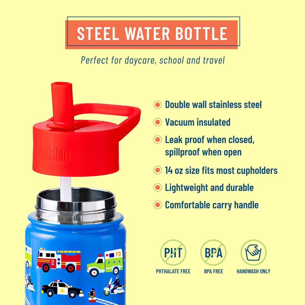 Heroes 14 oz Stainless Steel Water Bottle