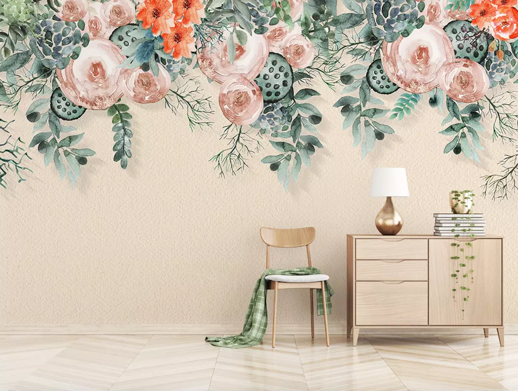 Vintage Vine Blossom Nostalgic Flower Removable Wallpaper