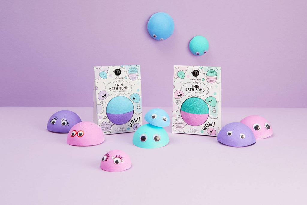 Twin bath bomb: Pink/Green Lagoon