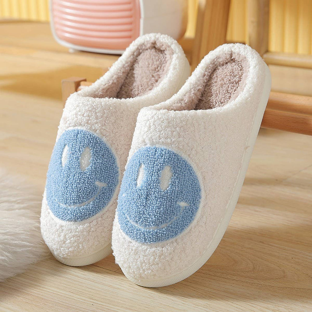 Smiley Face Plush Slippers