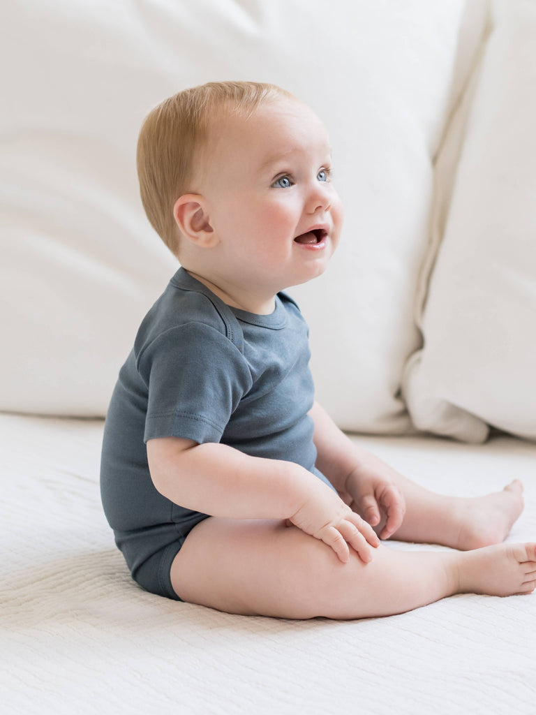 Short Sleeve Classic Organic Baby Bodysuit | Harbor