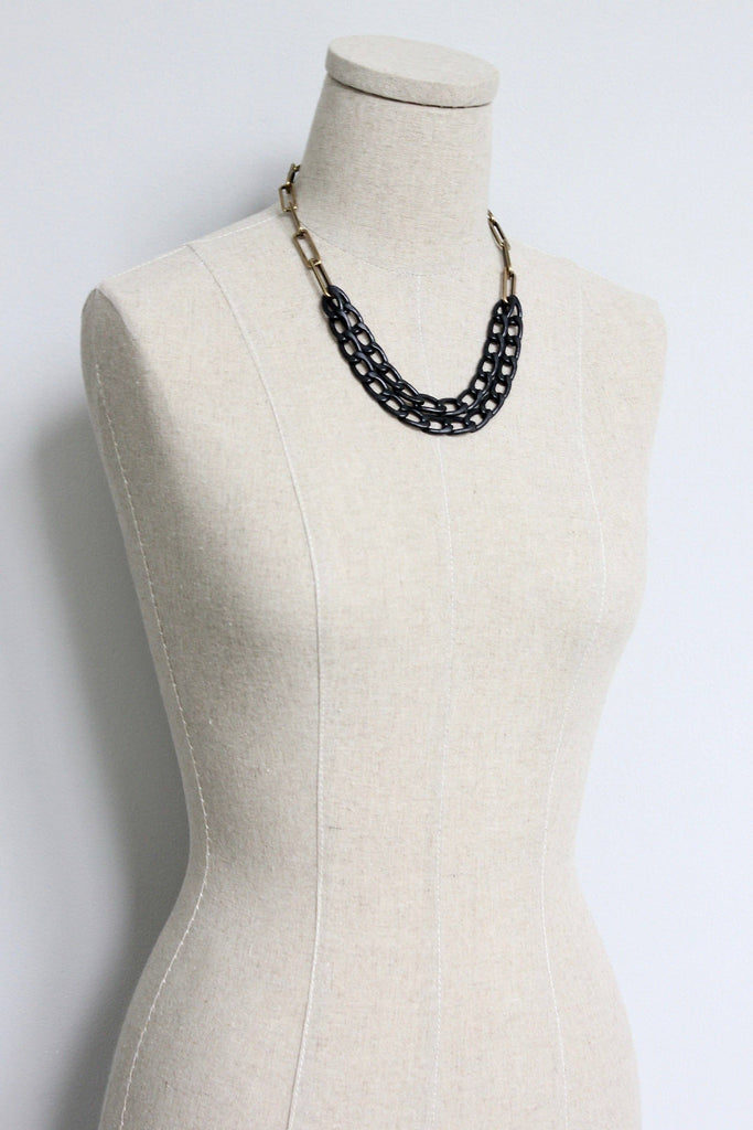 Black & Brass Chain Necklace