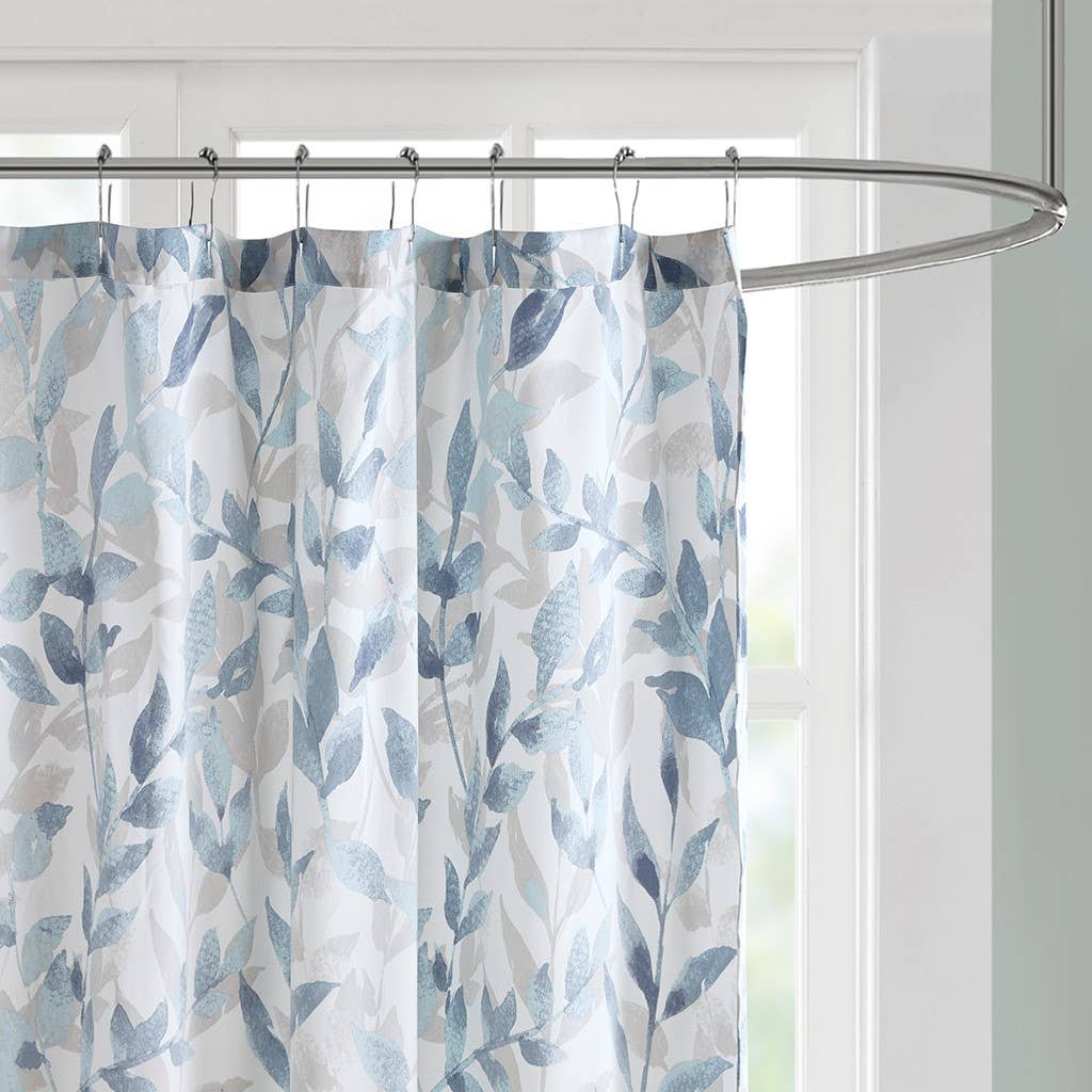 Blue Botanical Shower Curtain