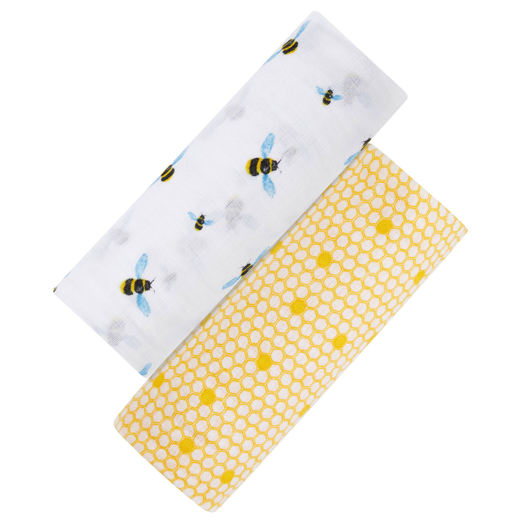 2-Pack Swaddles, GOTS Certified Organic Cotton Muslin