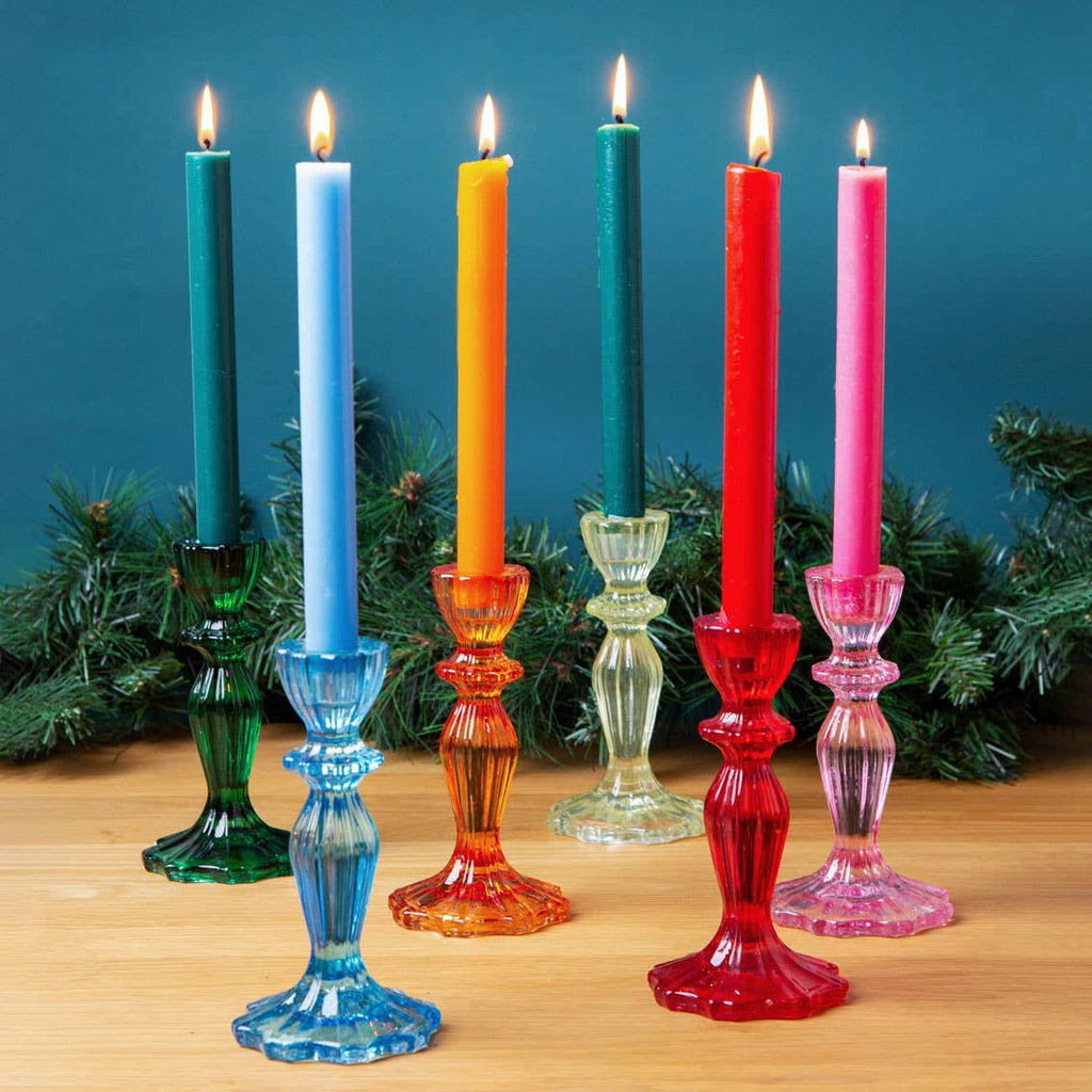 Green Glass Candlestick