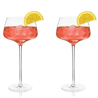 Raye™ Angled Crystal Stemmed Amaro Spritz Glasses | Set of 2