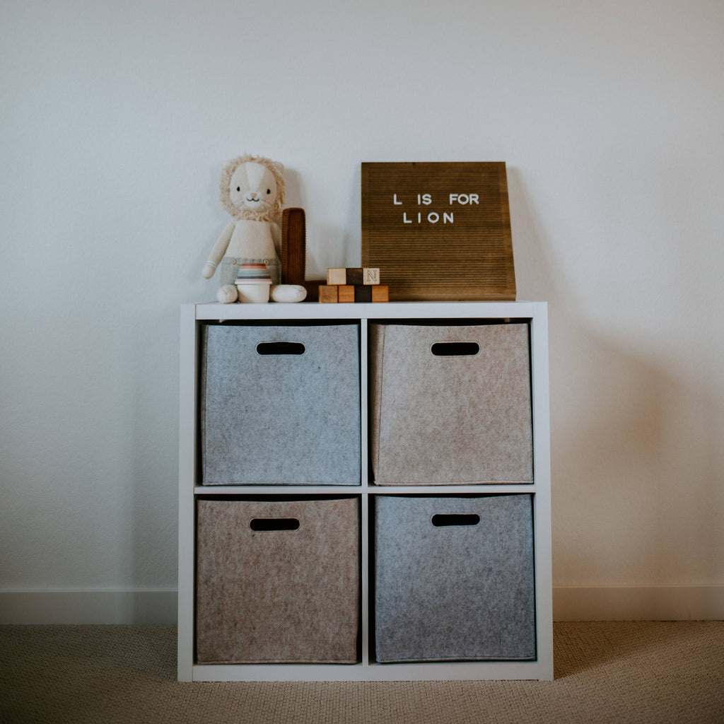 Felt Cube Storage Bin - Gray