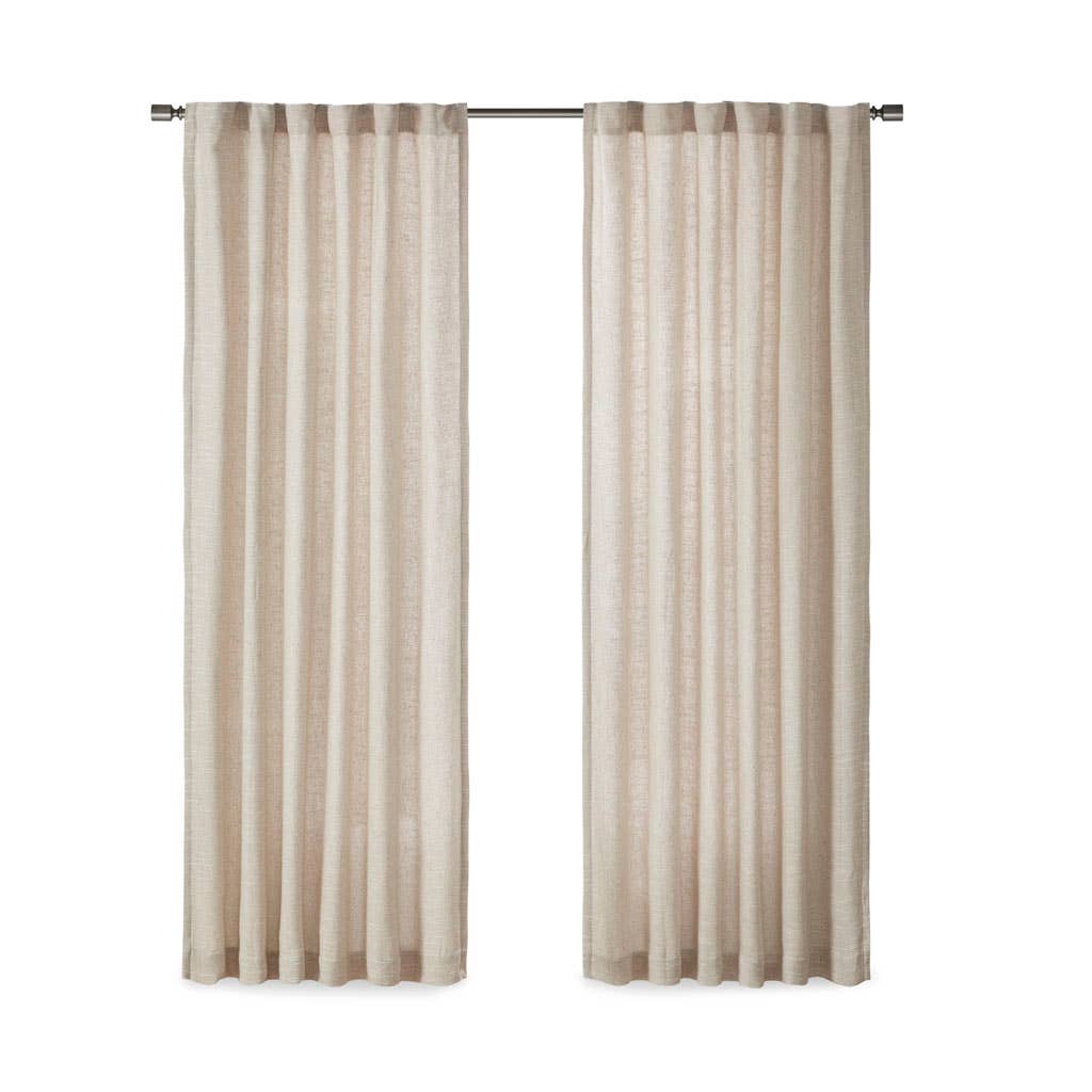 Linen with Fleece Lining Window Panel, Curtains, Natural