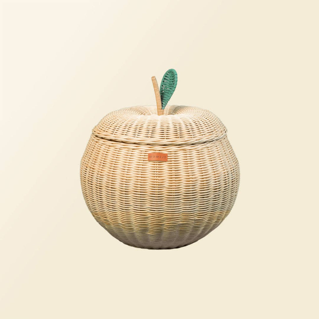 Handcrafted - Apple Storage Basket (Natural) - Rattan Wicker
