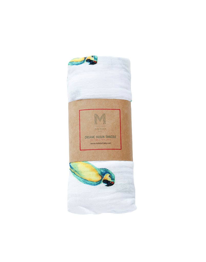 Wild Life Swaddles, Certified Organic Cotton Muslin, Single