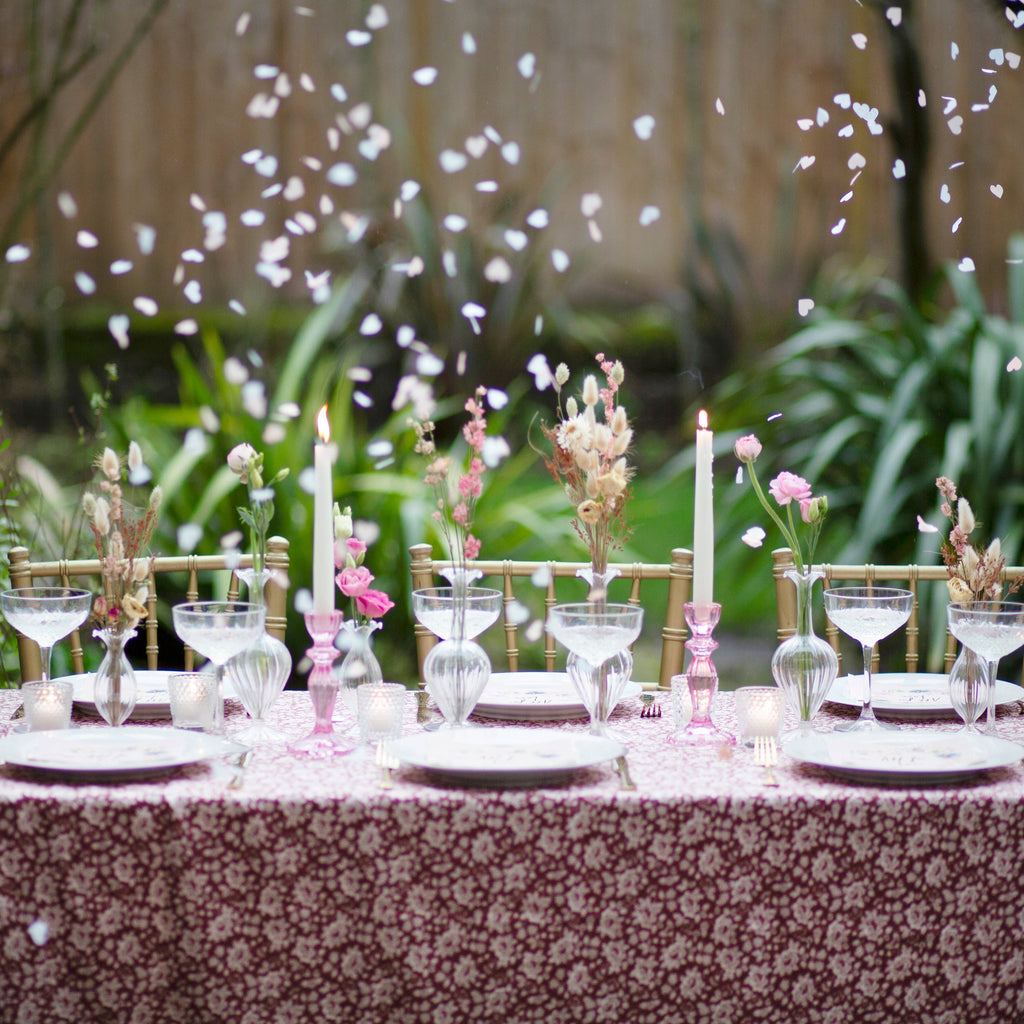 Pink Glass Candlestick