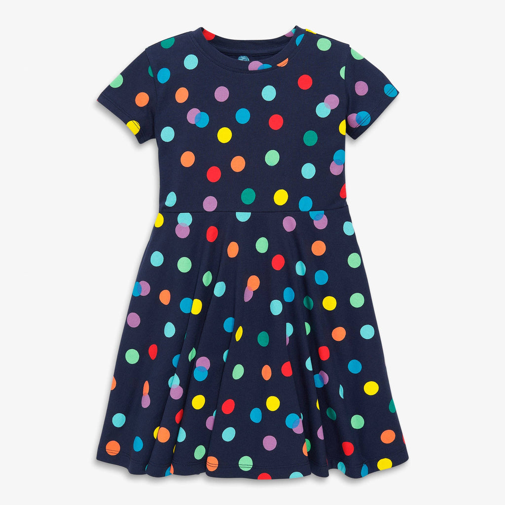 Twirly Dress In Rainbow Confetti Dot