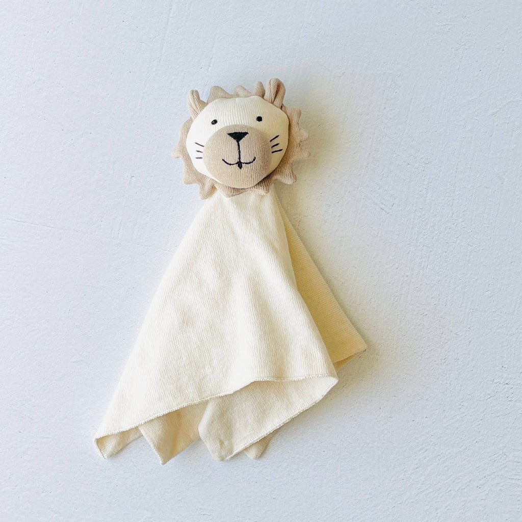 Lion - Organic Baby Lovey Security Blanket Cuddle Cloth: Natural