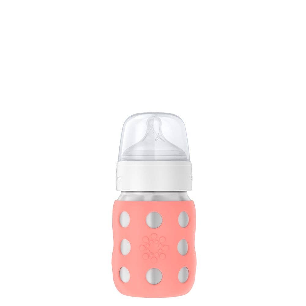 8oz Stainless Steel Baby Bottle Stage 2 Nipple, Stopper, Cap