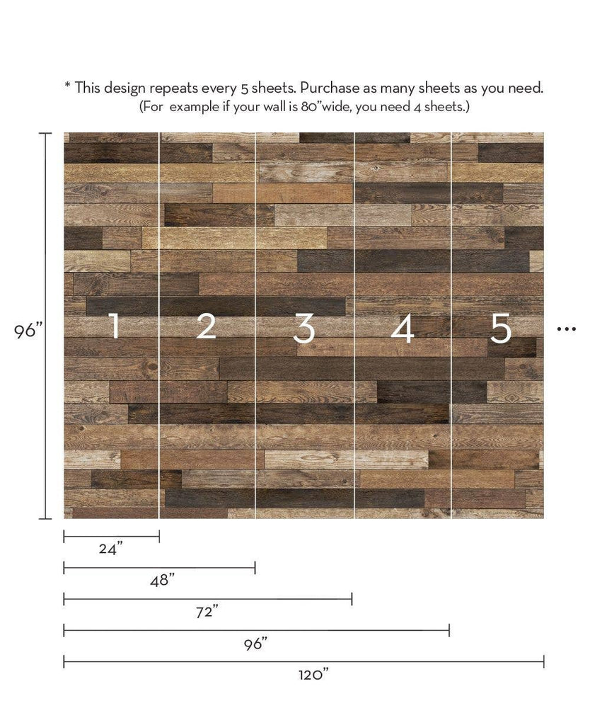 Reclaimed Wood Accent Mural Wall Art Wallpaper