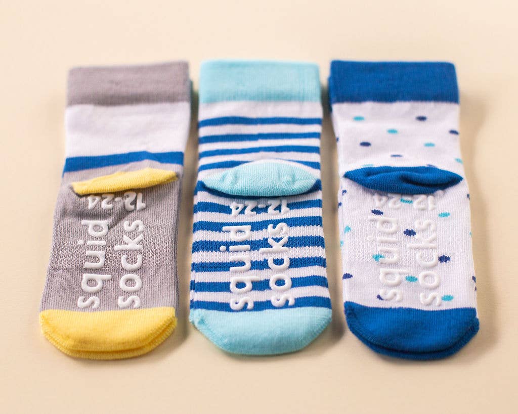 Cruz - Non-Slip Baby Socks Stripes, Polka Dot & Color-Block : 0 - 6M