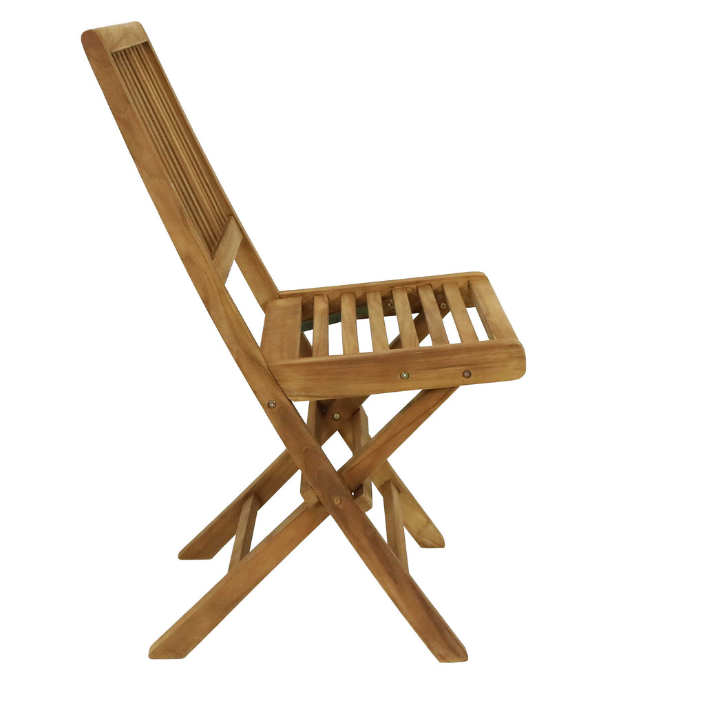 Nantasket Teak Outdoor Folding Chair with Slat Back | Set of 2