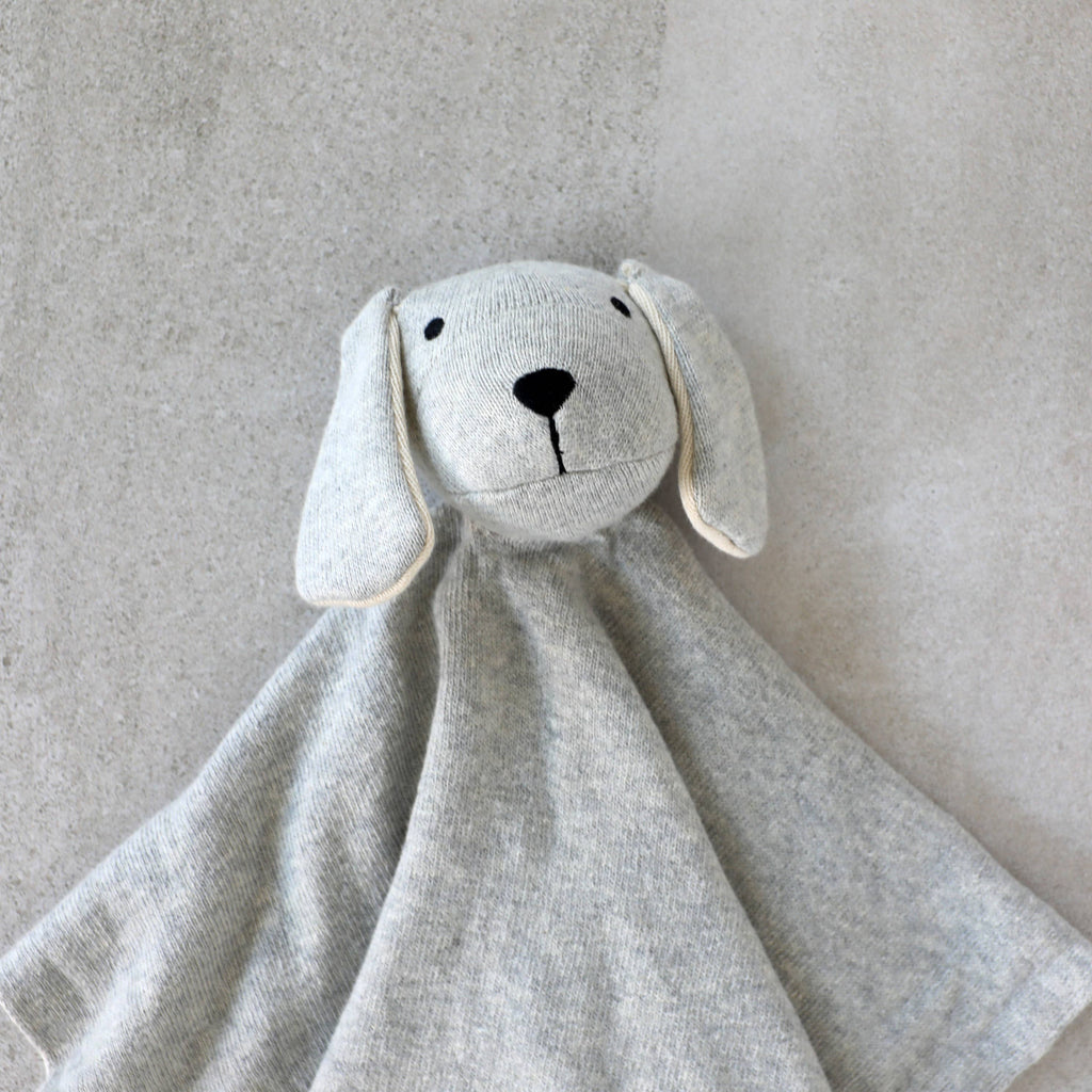 Puppy Dog - Organic Baby Lovey Security Blanket Cuddle Cloth: Grey Heather