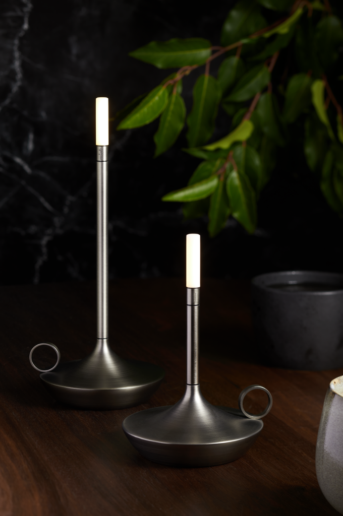 GRAYPANTS Wick Portable Rechargeable Candle Lamp w/Gift Pack: Brass