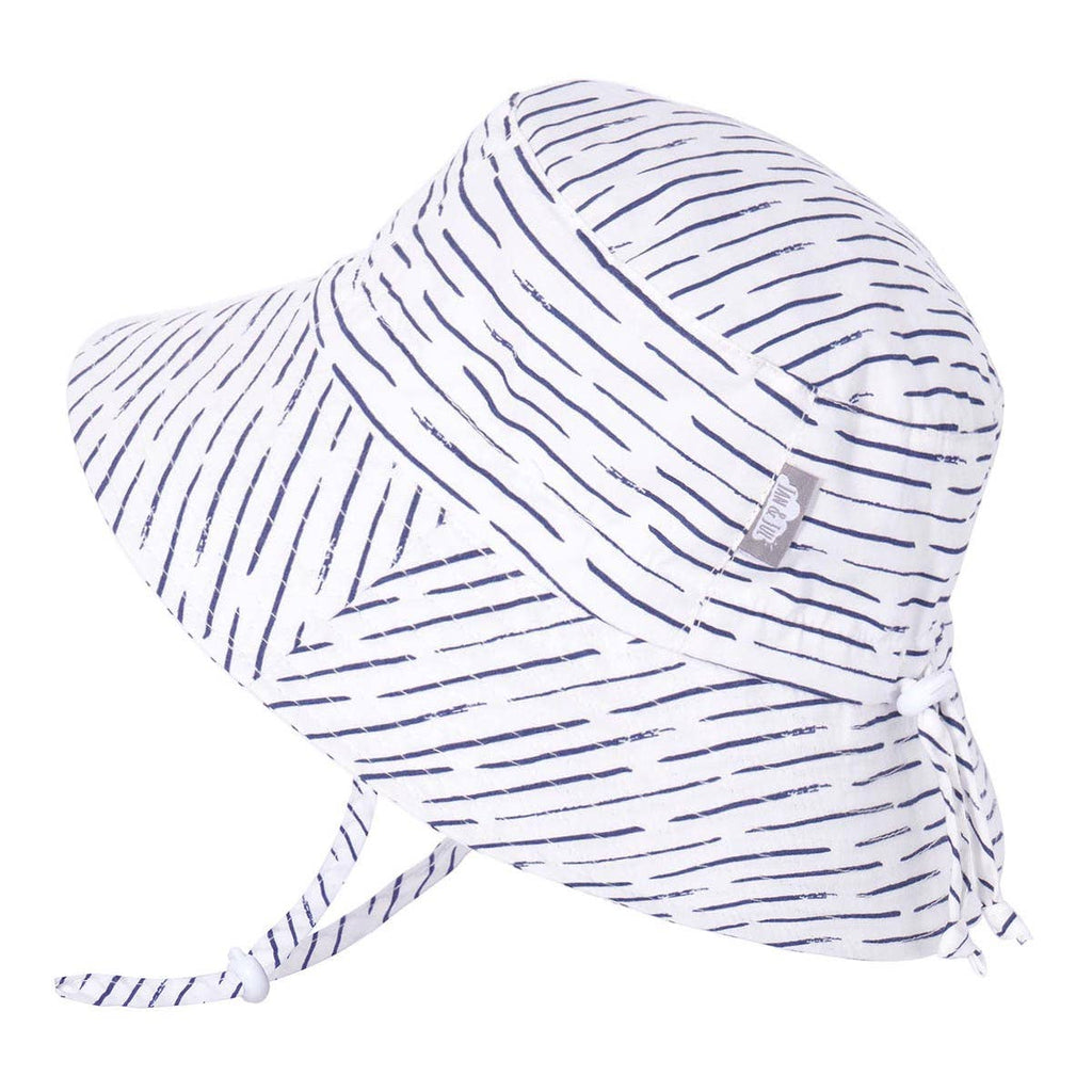 White Waves | Cotton Bucket Hat: M