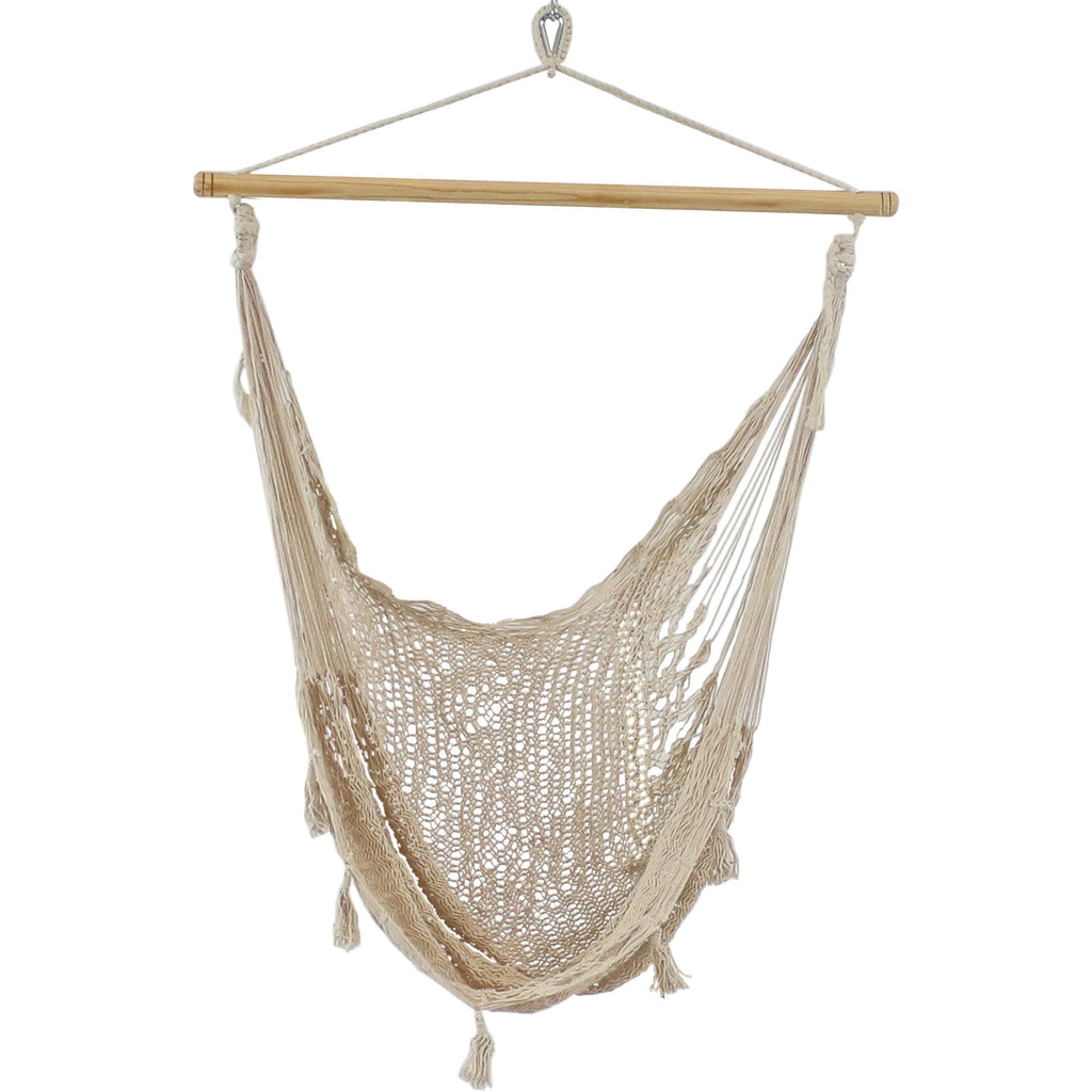 Extra Large Hanging Mayan Rope Hammock Chair - Natural