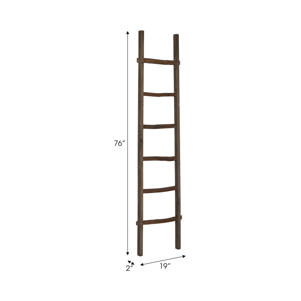 Wood Freestanding Decorative Blanket Ladder - Brown, 76 in.