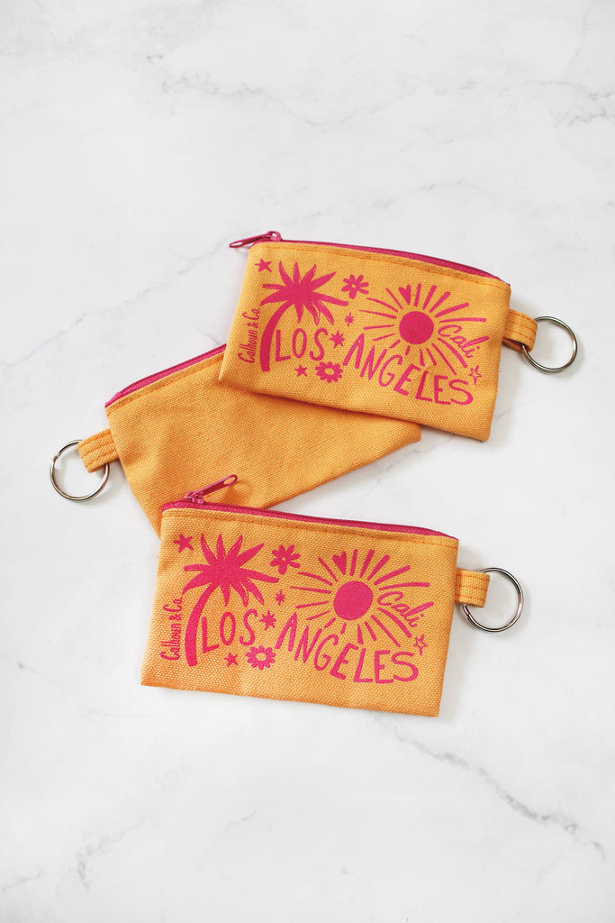 Los Angeles California Zipper Card Pouch with Keyring