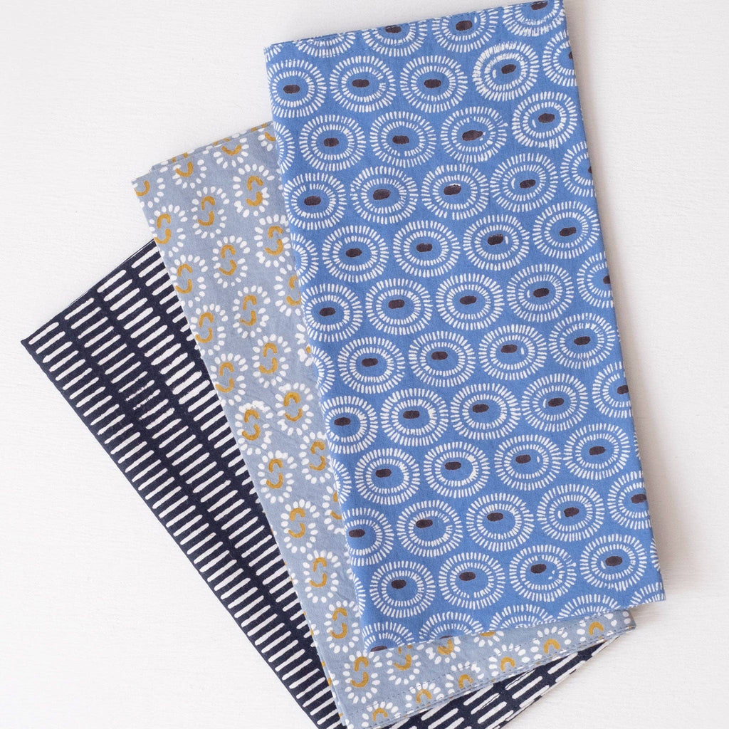 Pontis Navy Block Printed Napkins - set of 4