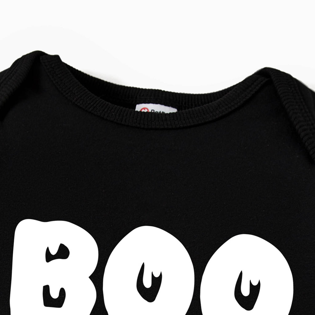 Halloween Family Fun and Quirky Slogan Cotton Black Tops