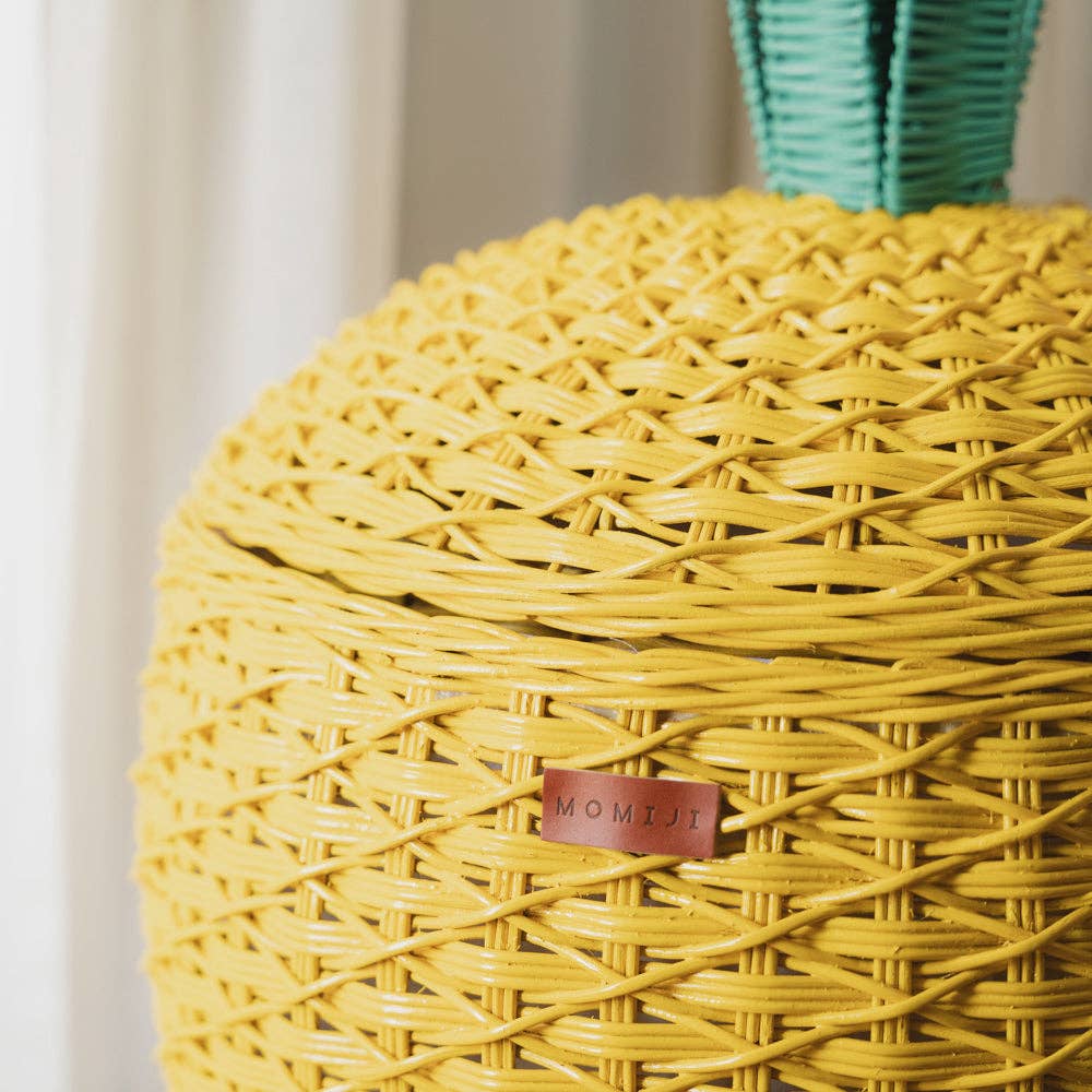 Handcrafted - Pineapple Storage Basket (Yellow) - Rattan