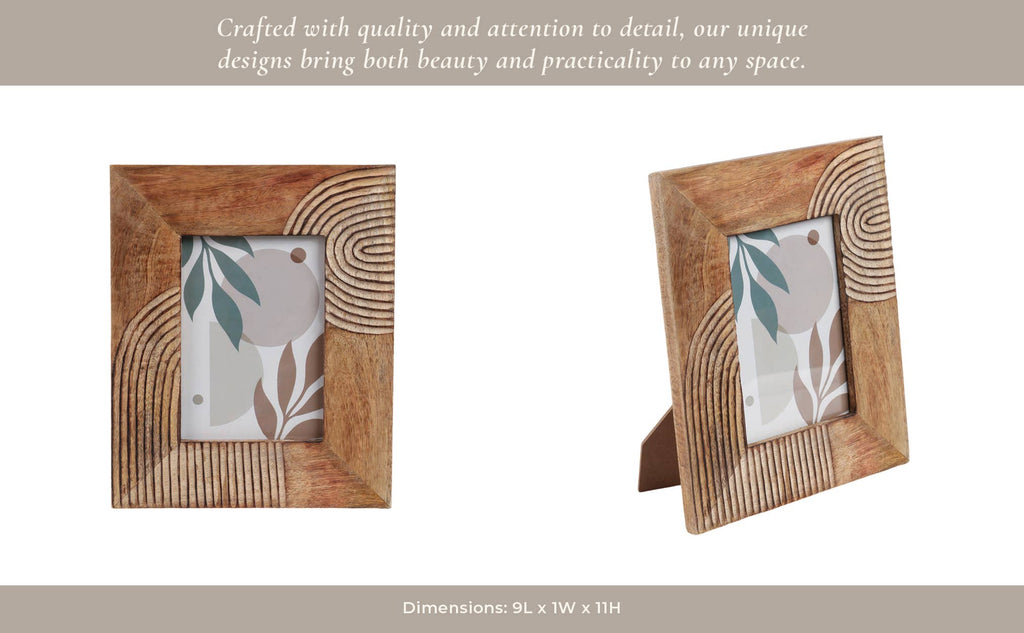 Wood Arches Geometric Picture Frame - Brown, 5x7 in.