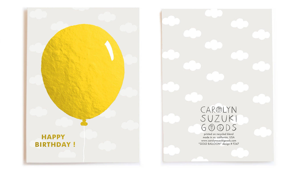 GOLD BALLOON - Birthday Card