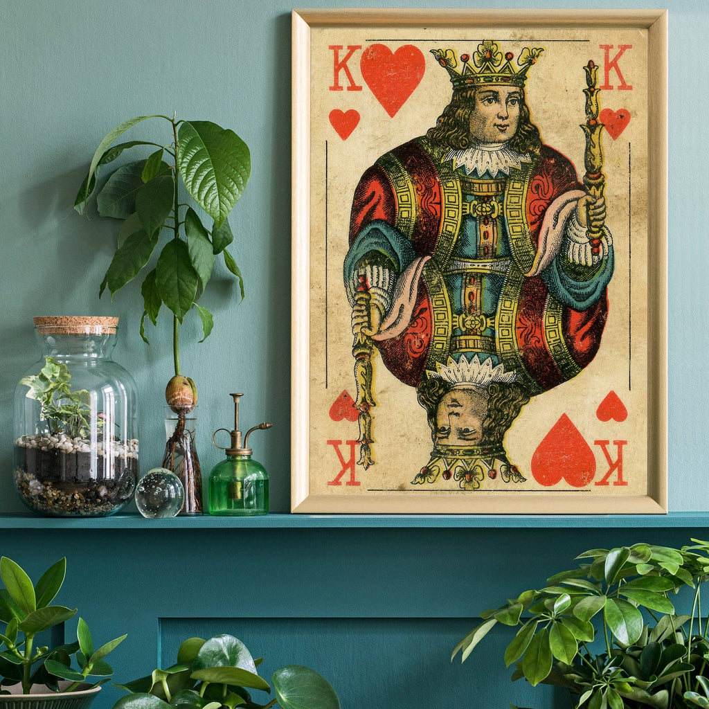 Vintage Playing Card Print - King of Hearts