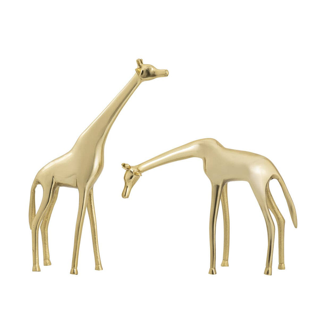 Brass Giraffe Decorative Tabletop Sculpture: Large
