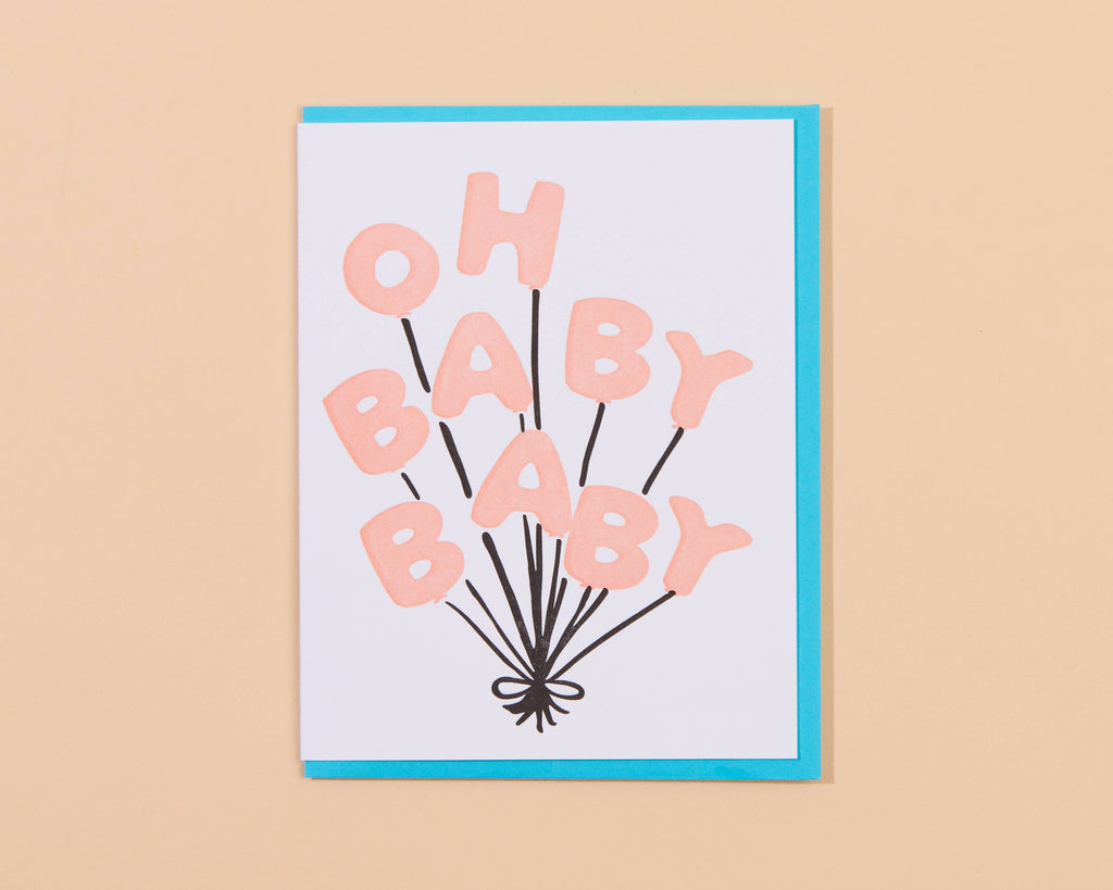 Baby Balloons Letterpress Greeting Card