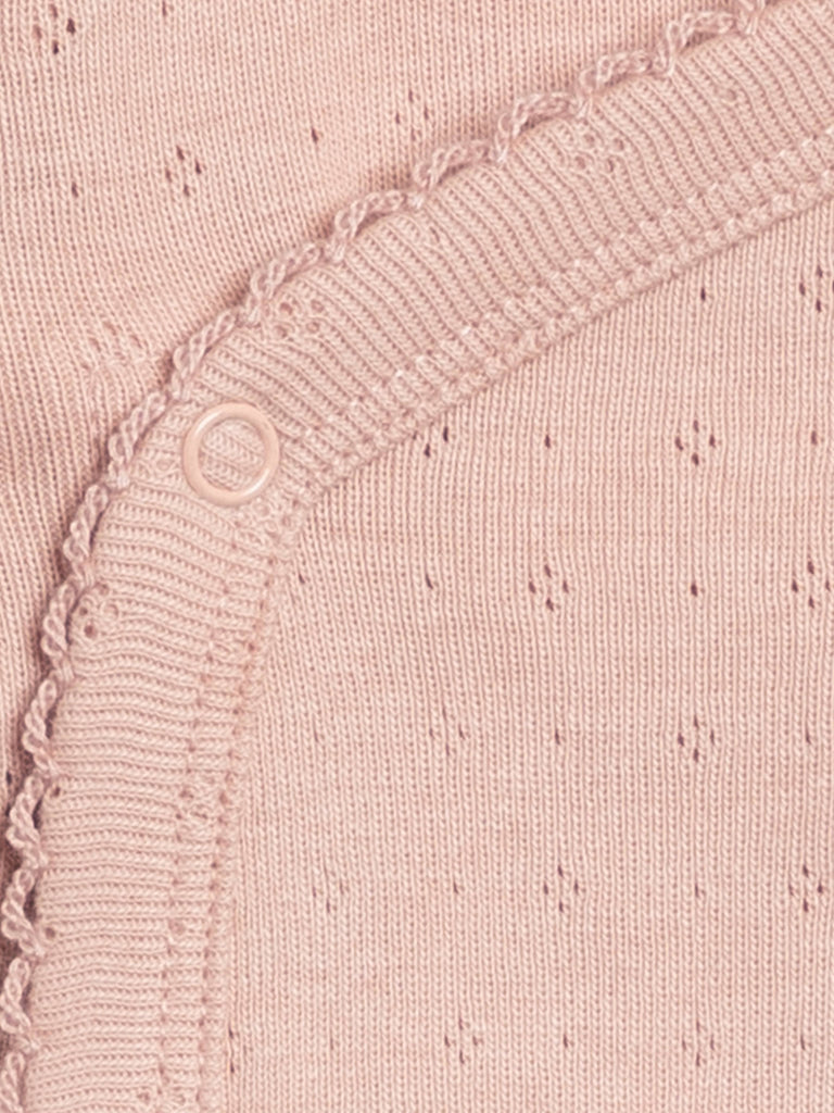 Rose Pointelle Kimono Organic Newborn Bodysuit | Ballet