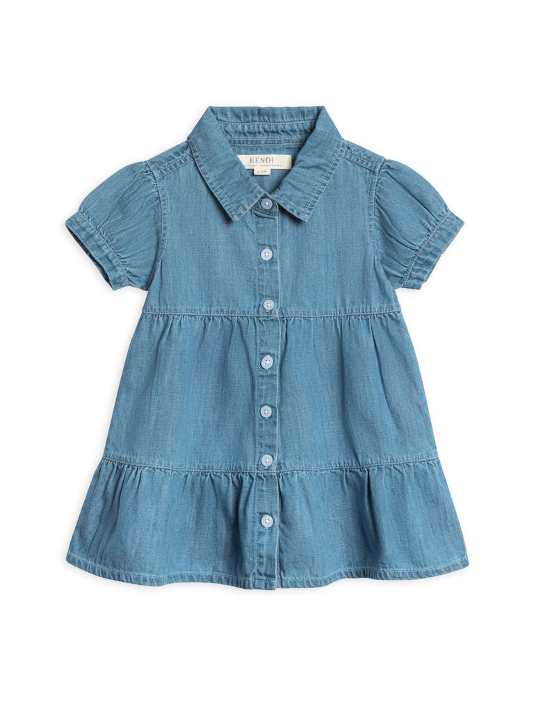 Organic Baby & Kids Pippa Chambray Short Sleeve Shirt Dress: 4T