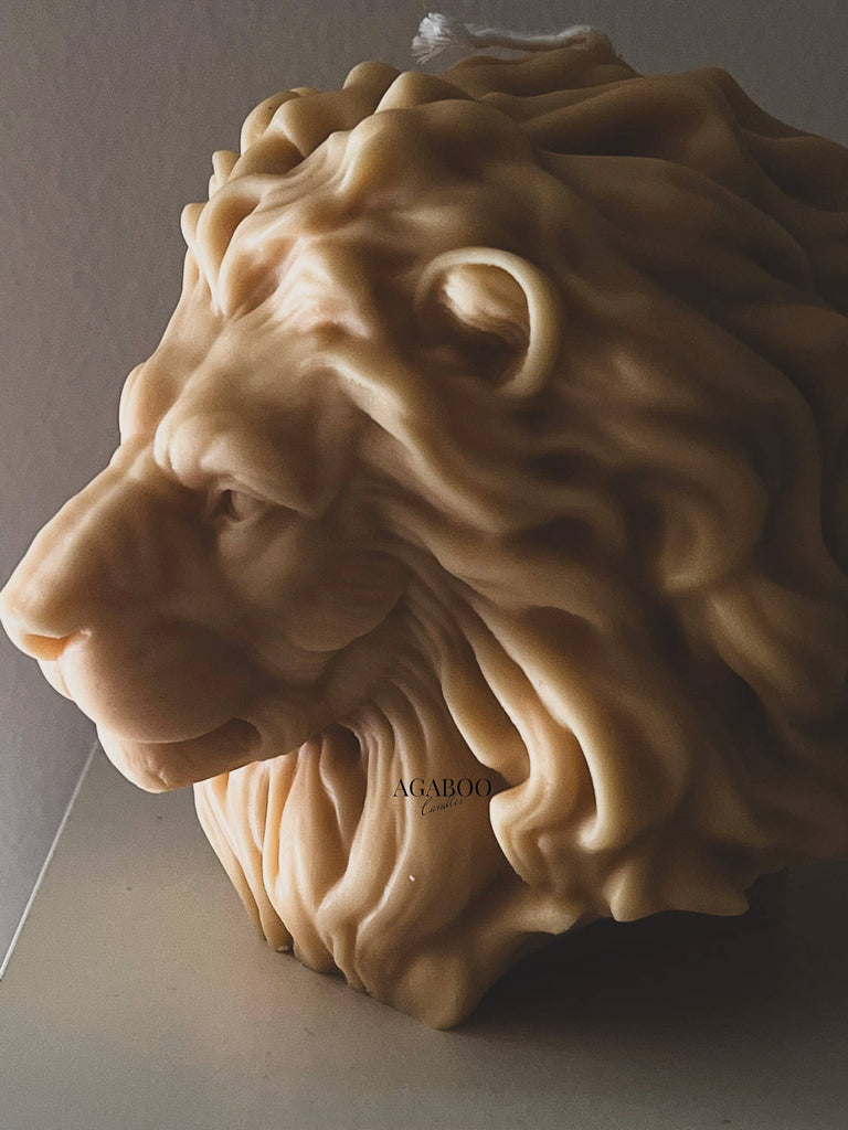 Large Lion Head Candle 4.5x5in