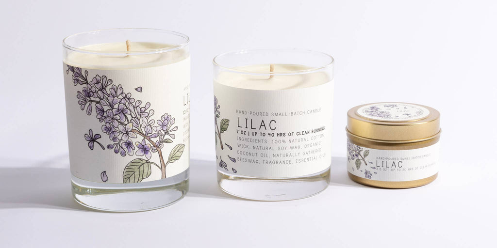 Lilac - Just Bee Candles: 13 oz (up to 60 hrs of clean burning)