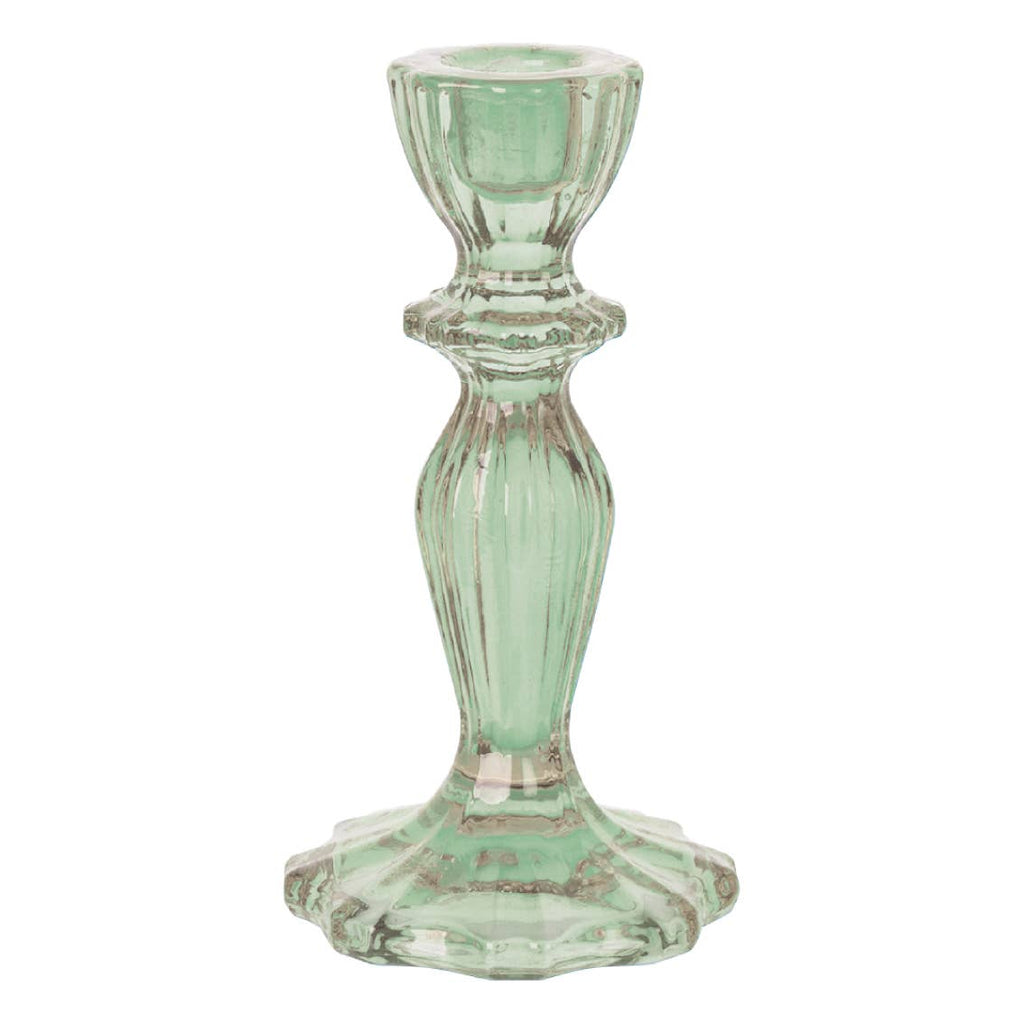 Green Glass Candlestick