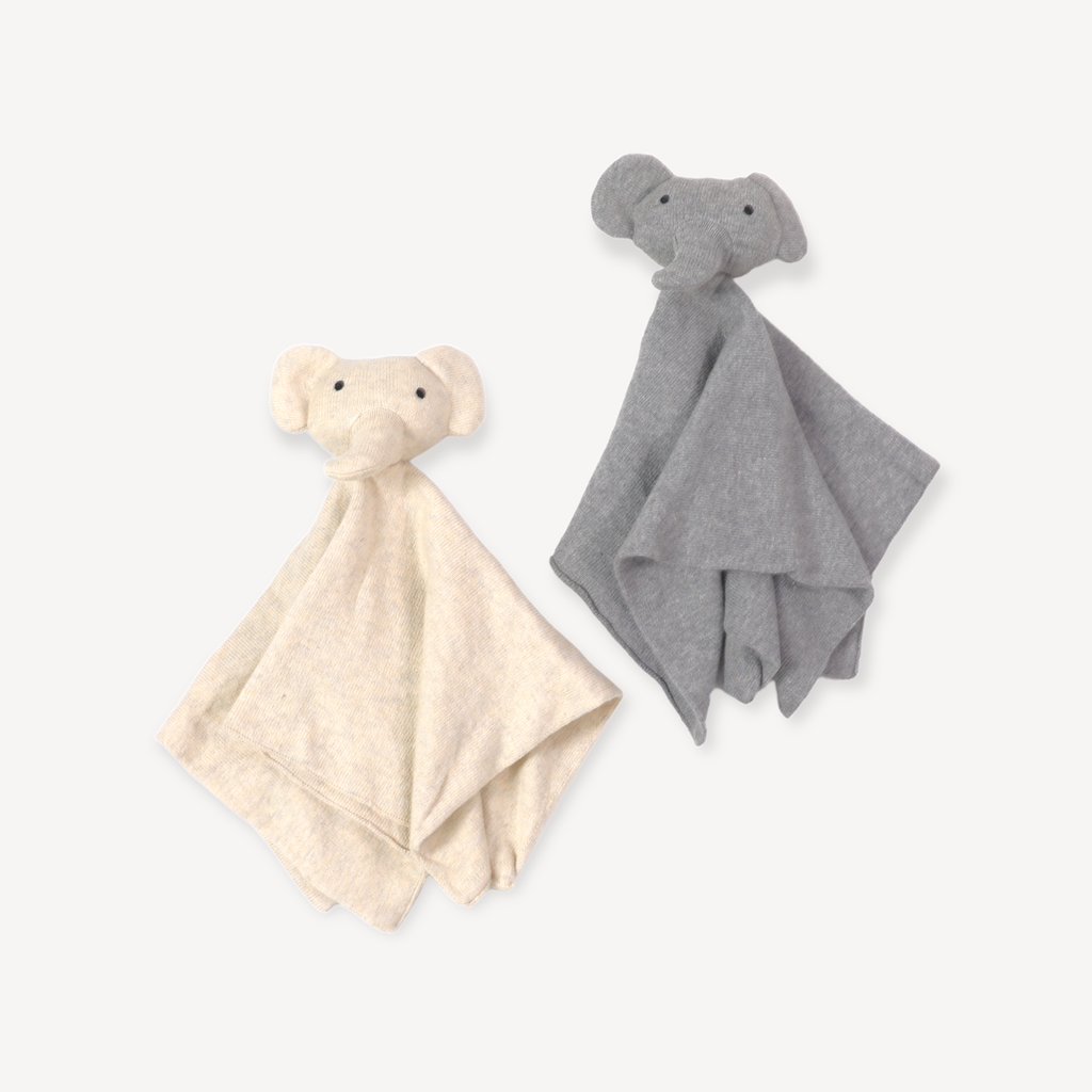 Elephant - Organic Baby Lovey Security Blanket Cuddle Cloth: Natural