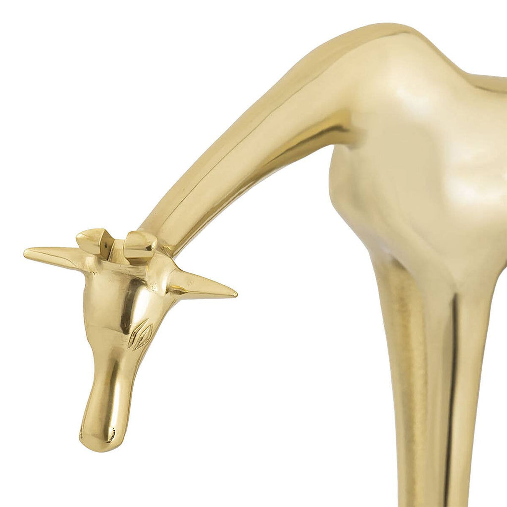 Brass Giraffe Decorative Tabletop Sculpture: Large