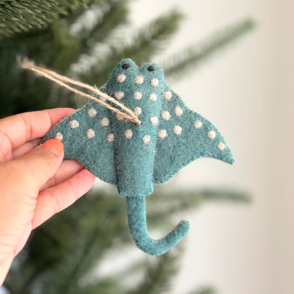 Blue Stingray Felt Ornament