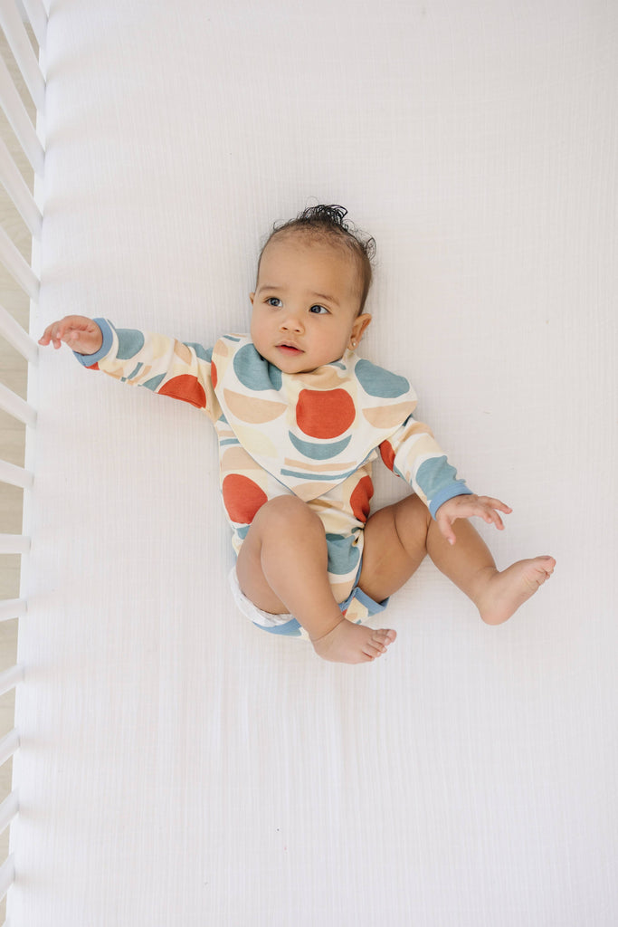 Organic Cotton Long Sleeve Bodysuit - Geometric Moon