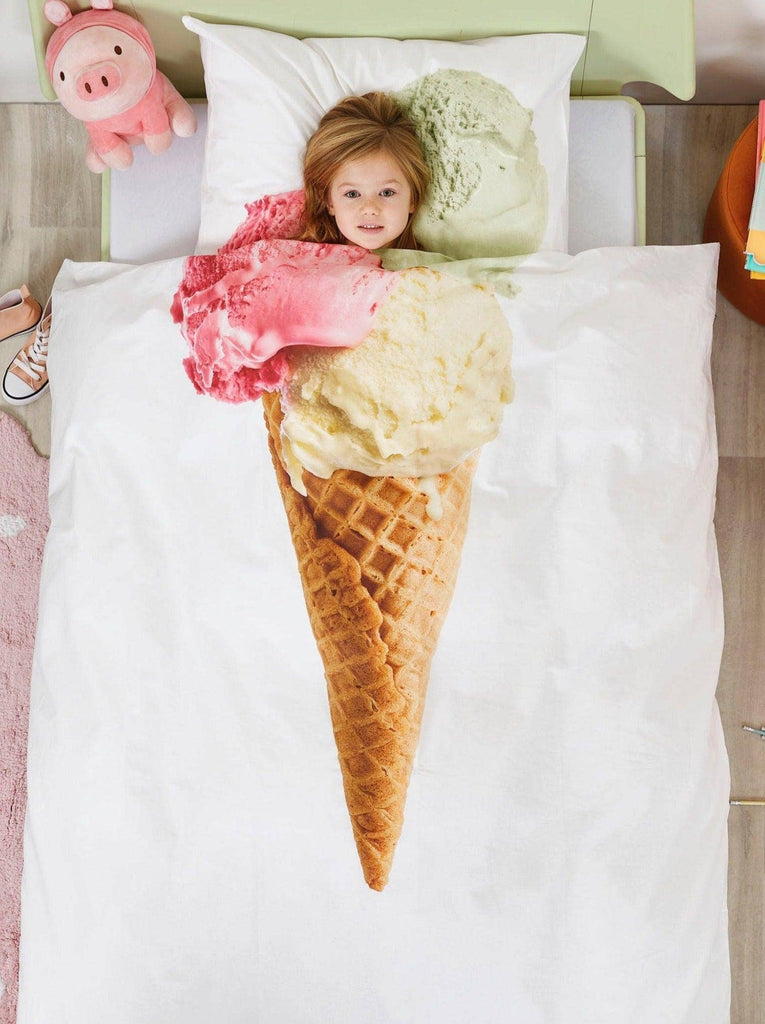 Ice Cream duvet cover set: Twin (68" x 86" + 1 standard Pillowcase)