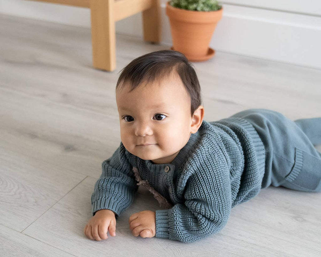 Baby Side Pocket Sweater Knit Pants (Organic Cotton): Cafe Latte / 6-12 Month