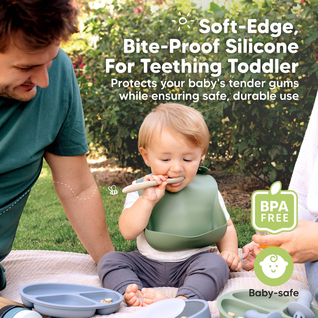 3-Pack Prep Silicone Baby Spoons for Toddlers 6-24 months
